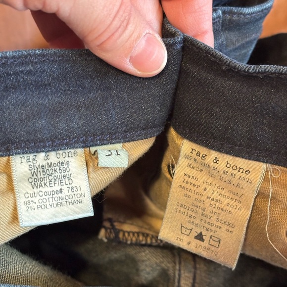 Rag & Bone Jeans Womens Size 31 Dark Blue Denim Skinny Leg Designer Classic - Picture 6 of 10